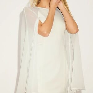 Lulu's Elegant Cream Cape Dress
